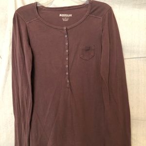 Brown Snap Henley